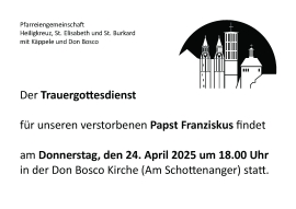 Bekanntmachung des Trauergottesdienstes